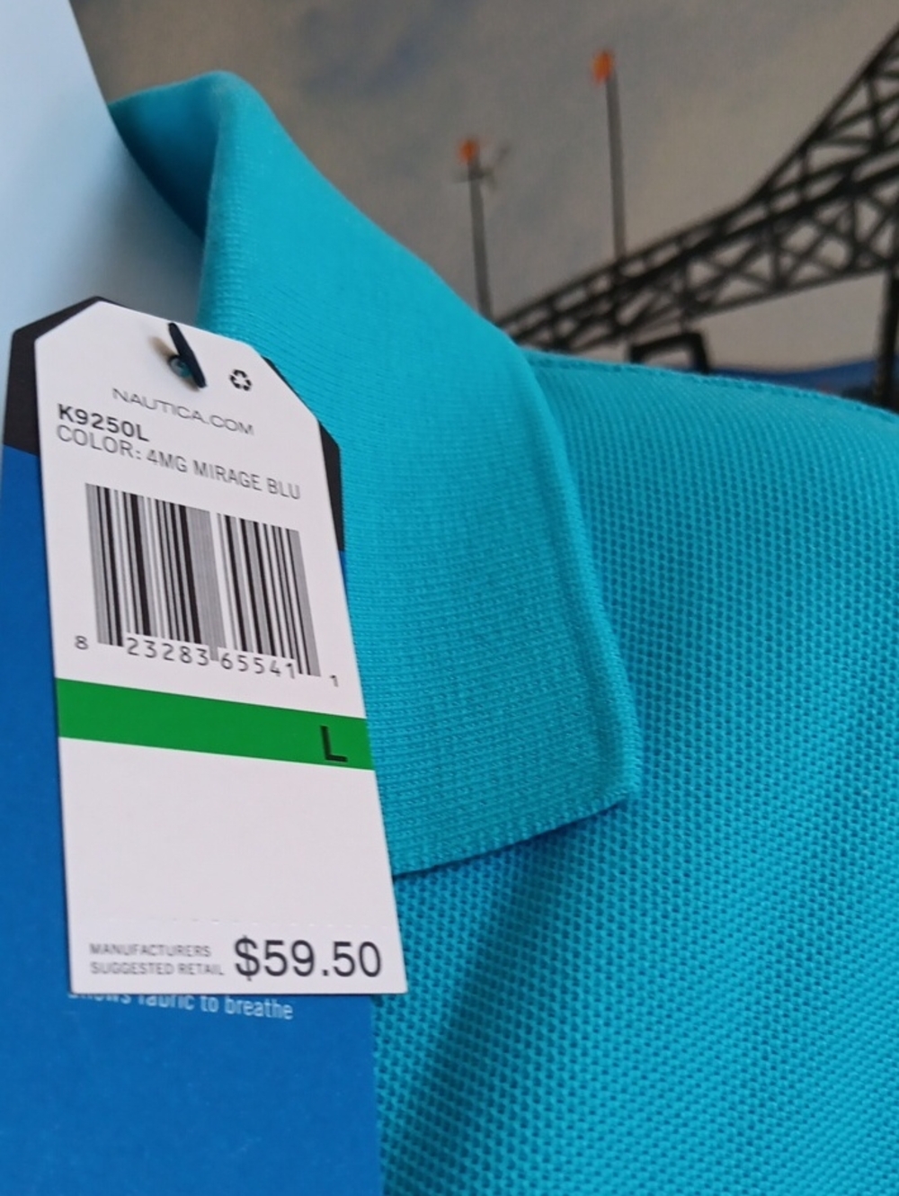 Nautica Performance Deck Classic Fit Shirt Large - Picture 2 of 4
